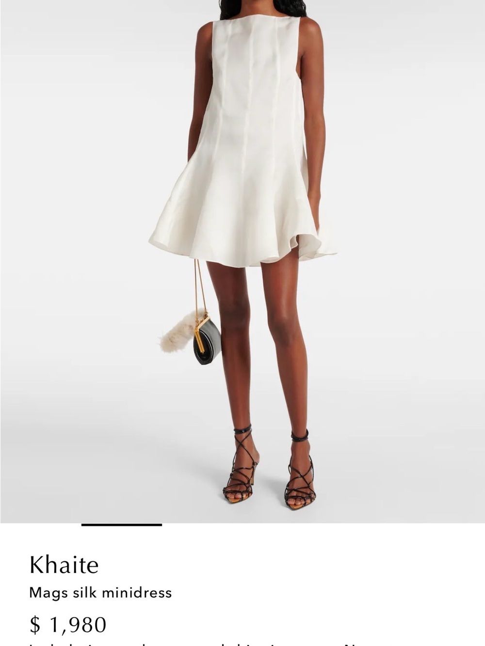 KHAITE Ivory Silk Flared Minidress